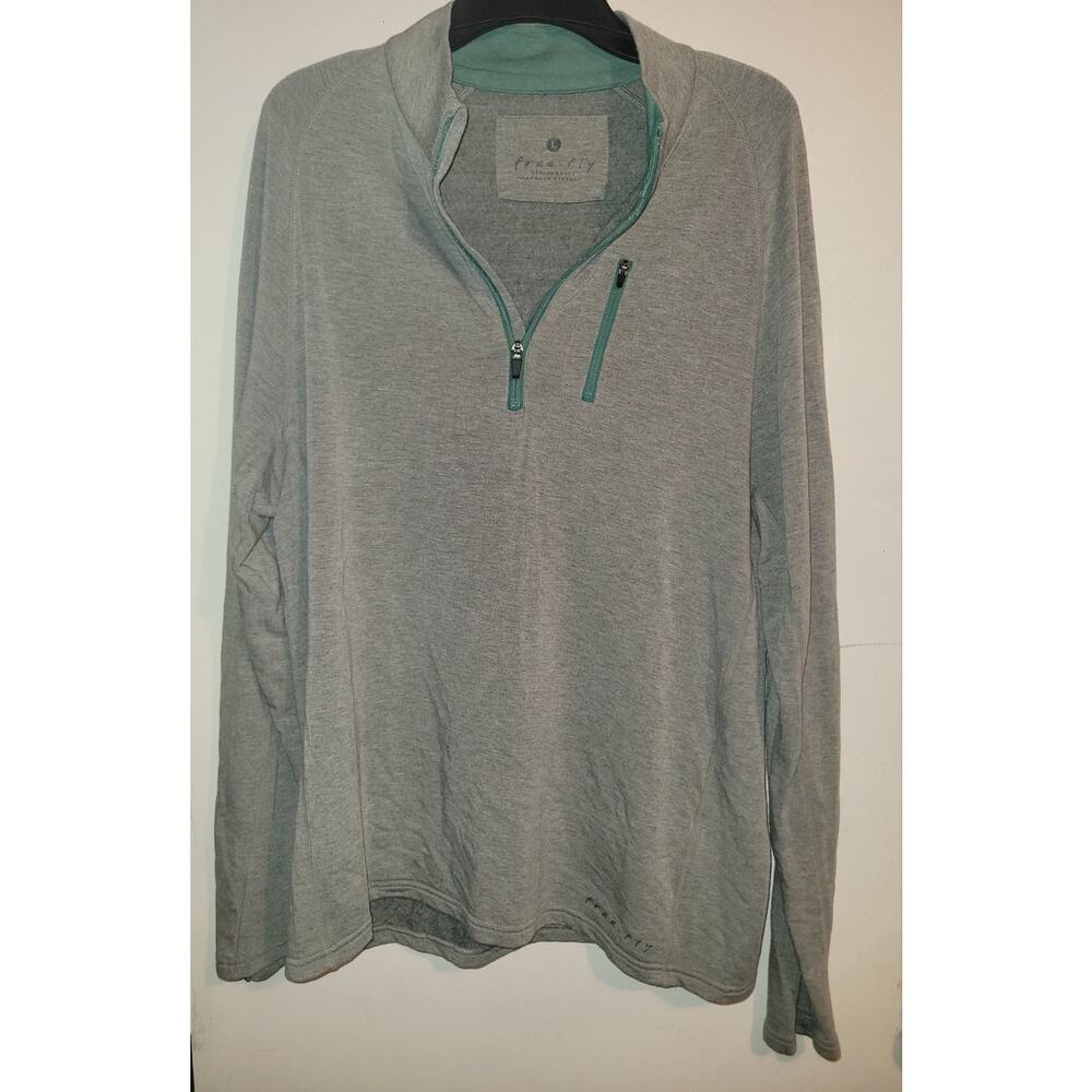 Free Fly 1/4 Zip Pullover Mens L Bamboo Stretch Soft Lightweight Performace wear